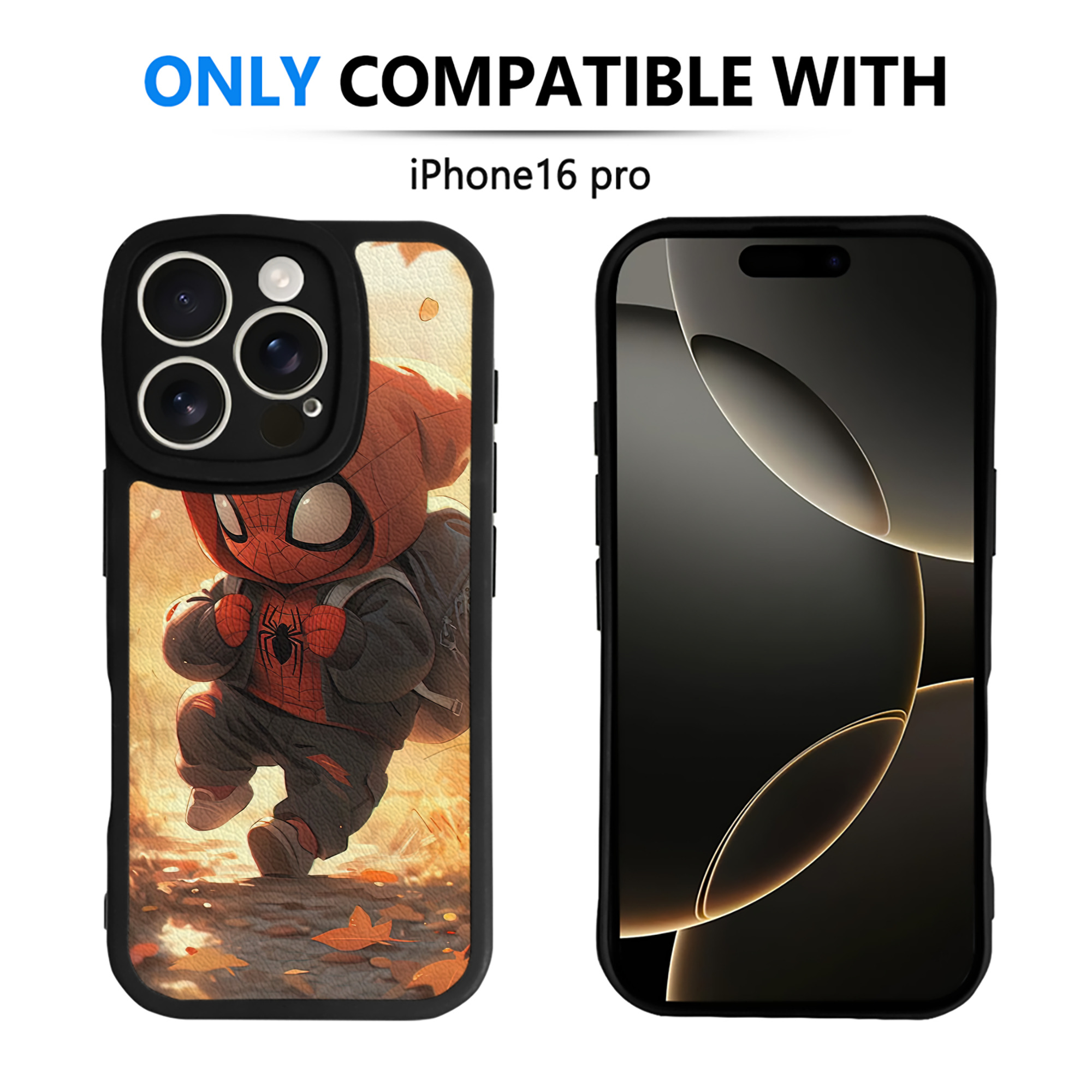 （画像用） Spider Man スパイダーマン 【iPhone 16シリーズ対応】シリコンスマホケース（レザー調） 材質：シリコン